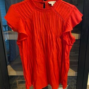 Nanette Lenore Red Ruffle Sleeve Blouse